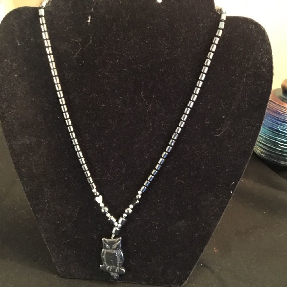 Hematite Bead Necklace with Own Pendant - Picture 6 of 8